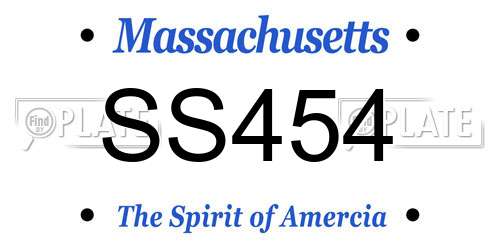 SS454 Massachusetts License Plate