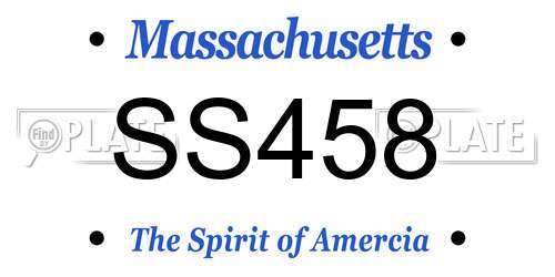 SS458 Massachusetts License Plate