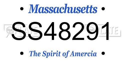 SS48291 Massachusetts License Plate