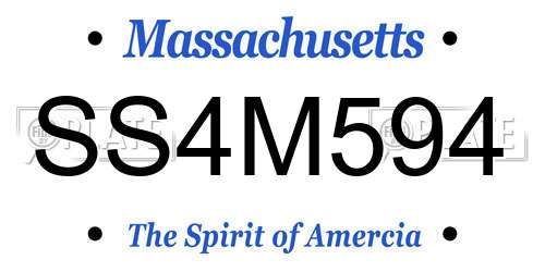 SS4M594 Massachusetts License Plate