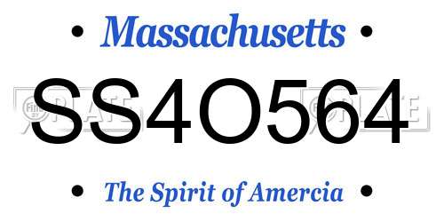 SS4O564 Massachusetts License Plate