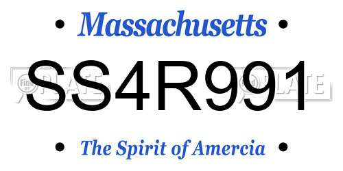SS4R991 Massachusetts License Plate