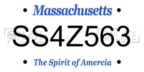 SS4Z563 Massachusetts License Plate
