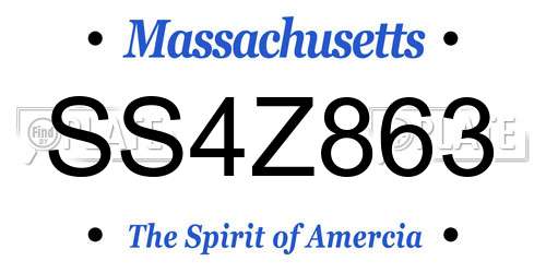 SS4Z863 Massachusetts License Plate