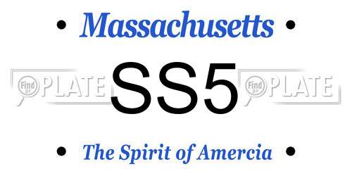SS5 Massachusetts License Plate