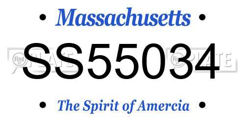 SS55034 Massachusetts License Plate