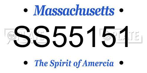 SS55151 Massachusetts License Plate