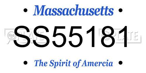 SS55181 Massachusetts License Plate