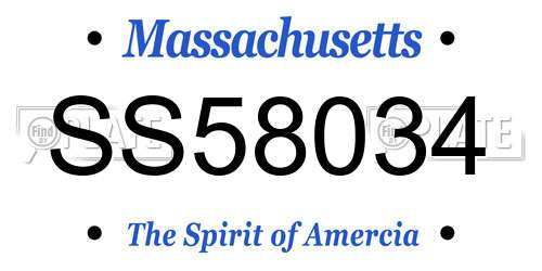 SS58034 Massachusetts License Plate
