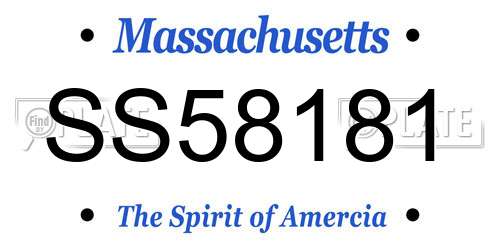 SS58181 Massachusetts License Plate