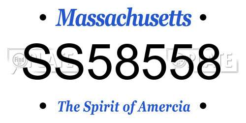 SS58558 Massachusetts License Plate