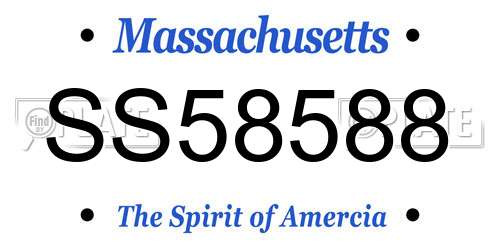 SS58588 Massachusetts License Plate