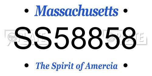SS58858 Massachusetts License Plate