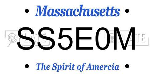 SS5E0M Massachusetts License Plate