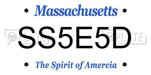 SS5E5D Massachusetts License Plate