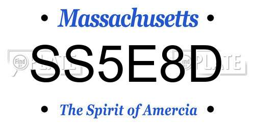 SS5E8D Massachusetts License Plate