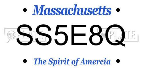 SS5E8Q Massachusetts License Plate