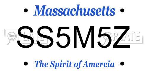 SS5M5Z Massachusetts License Plate