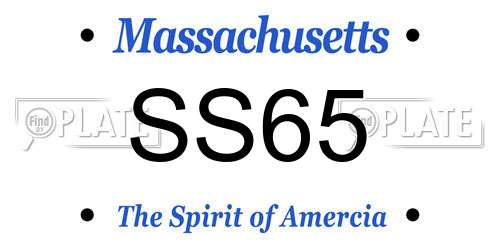 SS65 Massachusetts License Plate