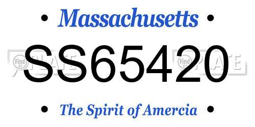 SS65420 Massachusetts License Plate