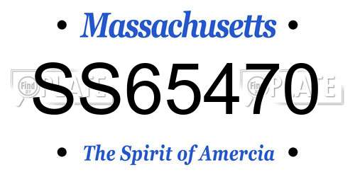 SS65470 Massachusetts License Plate