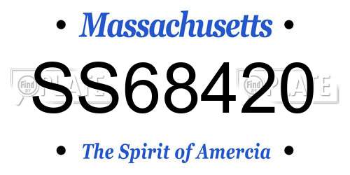 SS68420 Massachusetts License Plate