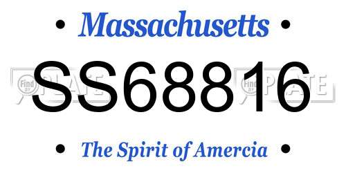 SS68816 Massachusetts License Plate