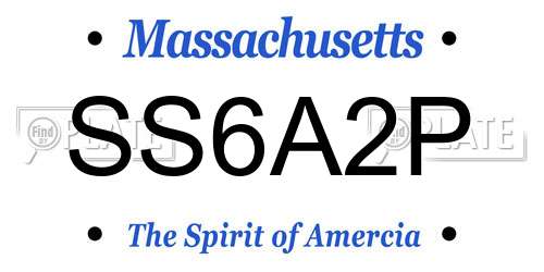 SS6A2P Massachusetts License Plate