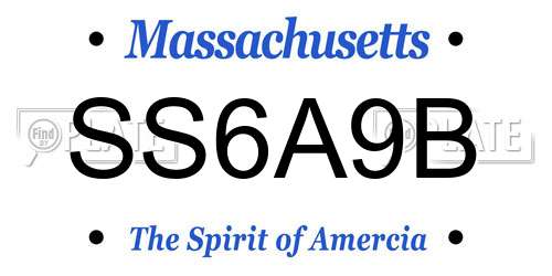 SS6A9B Massachusetts License Plate