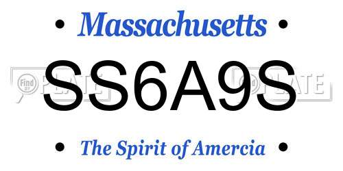 SS6A9S Massachusetts License Plate