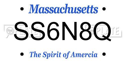 SS6N8Q Massachusetts License Plate