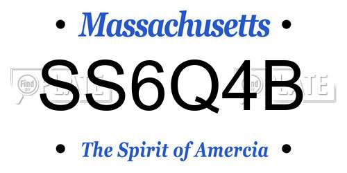 SS6Q4B Massachusetts License Plate