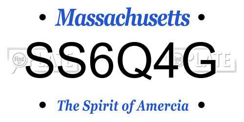 SS6Q4G Massachusetts License Plate