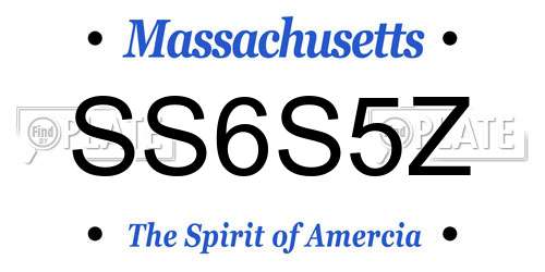 SS6S5Z Massachusetts License Plate