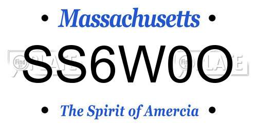 SS6W0O Massachusetts License Plate