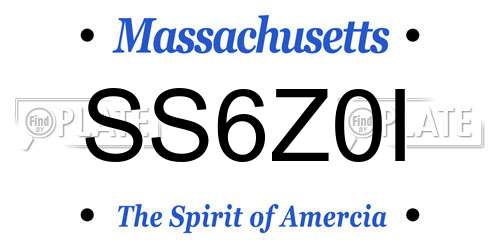 SS6Z0I Massachusetts License Plate