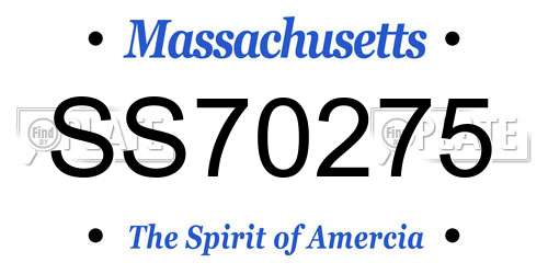 SS70275 Massachusetts License Plate