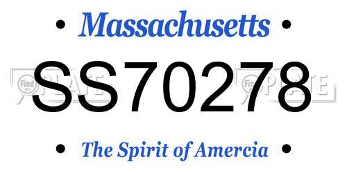SS70278 Massachusetts License Plate