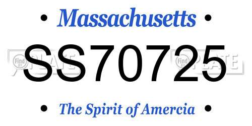 SS70725 Massachusetts License Plate