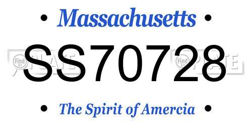 SS70728 Massachusetts License Plate