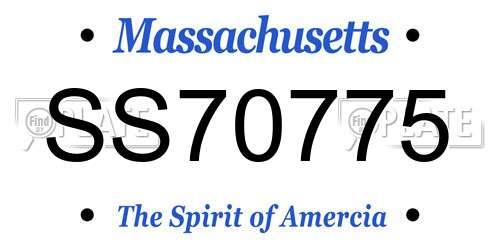 SS70775 Massachusetts License Plate