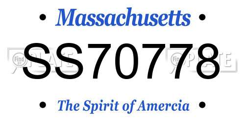 SS70778 Massachusetts License Plate