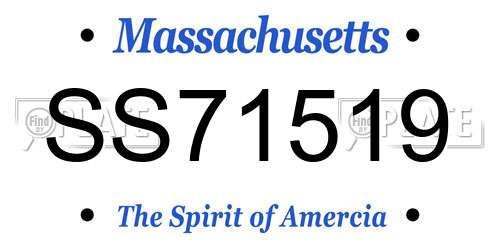 SS71519 Massachusetts License Plate