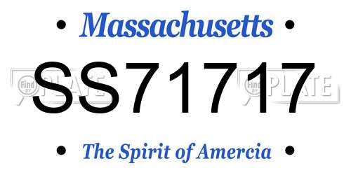 SS71717 Massachusetts License Plate