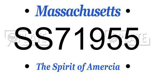SS71955 Massachusetts License Plate