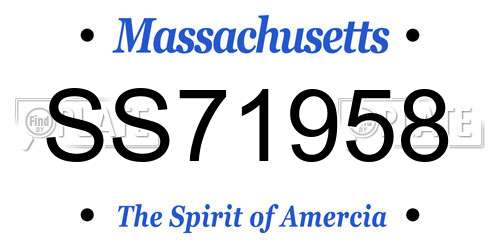 SS71958 Massachusetts License Plate