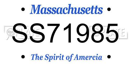 SS71985 Massachusetts License Plate