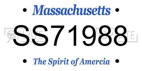 SS71988 Massachusetts License Plate