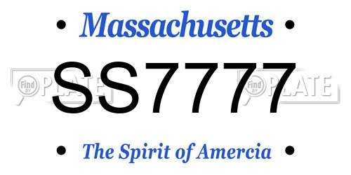 SS7777 Massachusetts License Plate