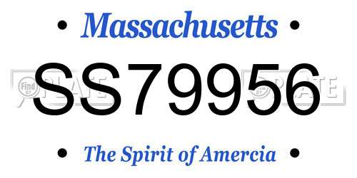 SS79956 Massachusetts License Plate
